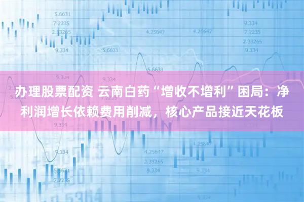 办理股票配资 云南白药“增收不增利”困局：净利润增长依赖费用削减，核心产品接近天花板