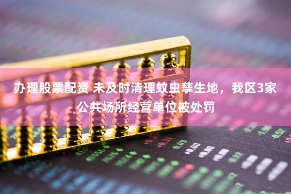 办理股票配资 未及时清理蚊虫孳生地，我区3家公共场所经营单位被处罚